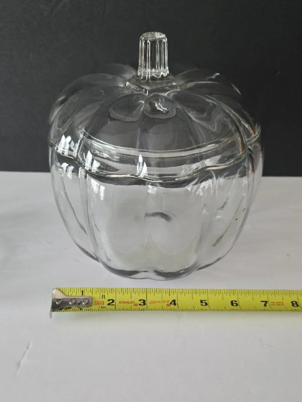Robert Stanley Clear Glass Pumpkin Shaped Cannister Jars with Lids - Set of 2